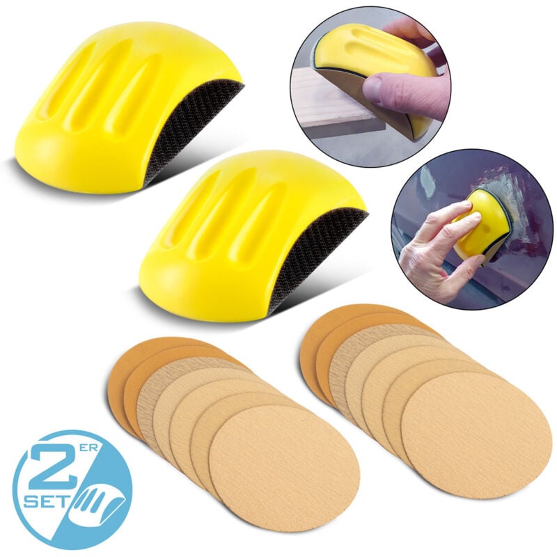 foto del prodotto set di 2 blocchi abrasivi manuali in pu espanso con abrasivo in velcro stahlwerk