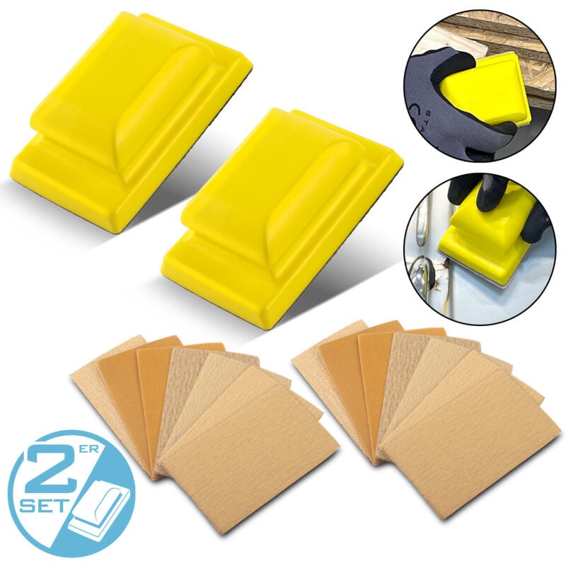 foto del prodotto set di 2 blocchi abrasivi manuali in pu espanso con abrasivo in velcro stahlwerk