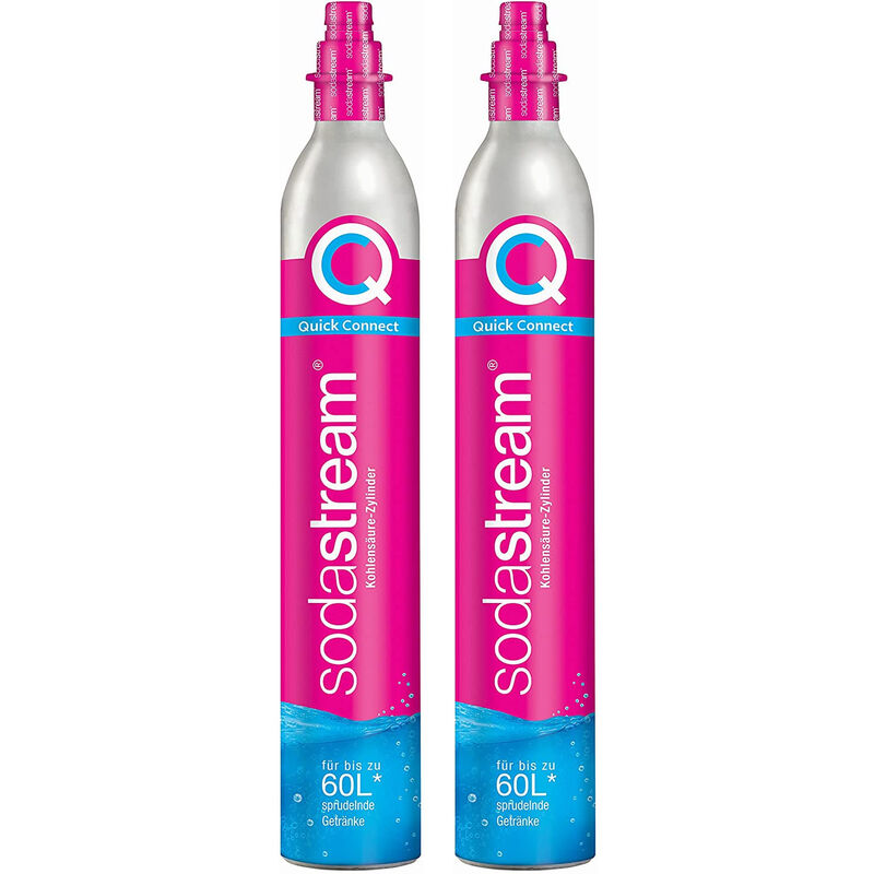 foto del prodotto set di 2 bombole di gas co2 60l attacco rapido per gassificatore 2 x cylindre quick connect sodastream