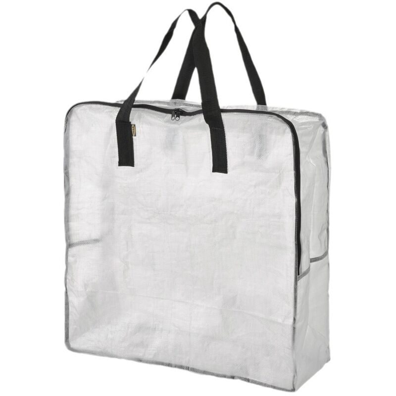 foto del prodotto set di 2 borse trasparenti per traslochi, grandi 62x62 cm con maniglia per il trasporto, per riporre vestiti, giocattoli e piumoni, per lavanderia,