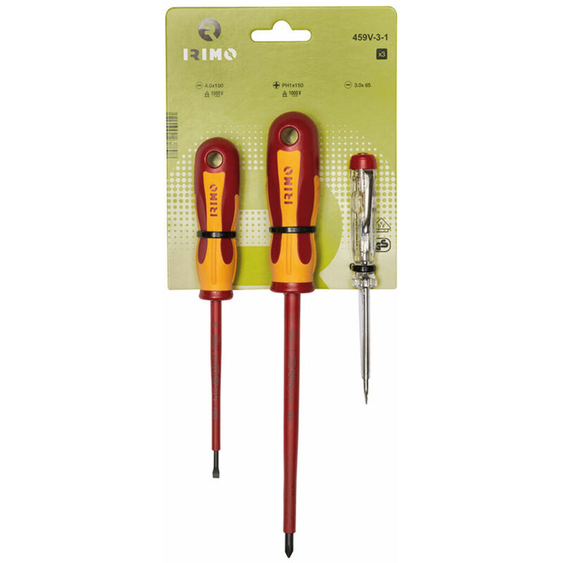 foto del prodotto set di 2 cacciaviti 1000v tester 459v-3-1 irimo