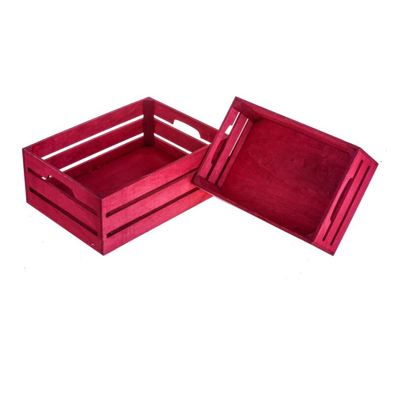 foto del prodotto set di 2 cassetta in legno larghezza 35 cm