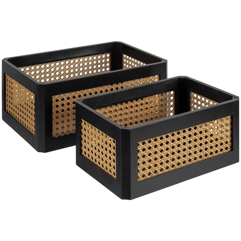 foto del prodotto set di 2 cassette familiari angolari in canna nera l30 35cm atmosphera cr ateur d int rieur