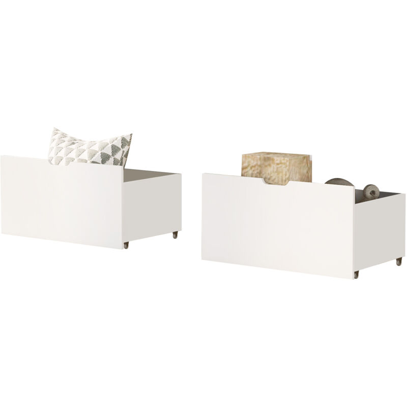 foto del prodotto set di 2 cassetti da letto 87 x 44 x 5,5 cm in legno. bianco