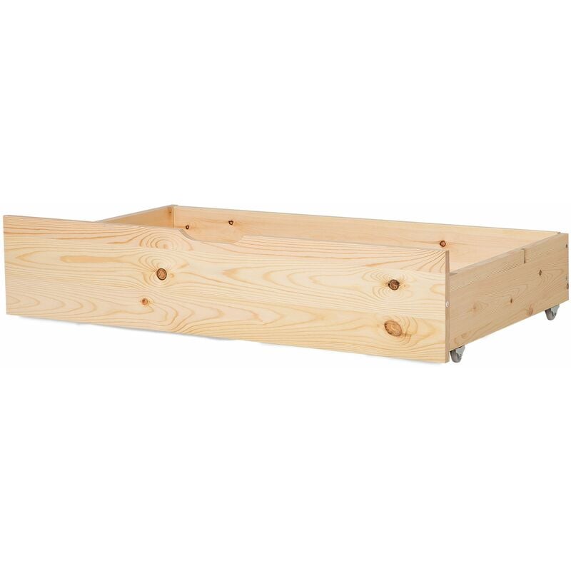 foto del prodotto set di 2 cassetti per letto con ruote in legno di pino massiccio naturale rumilly