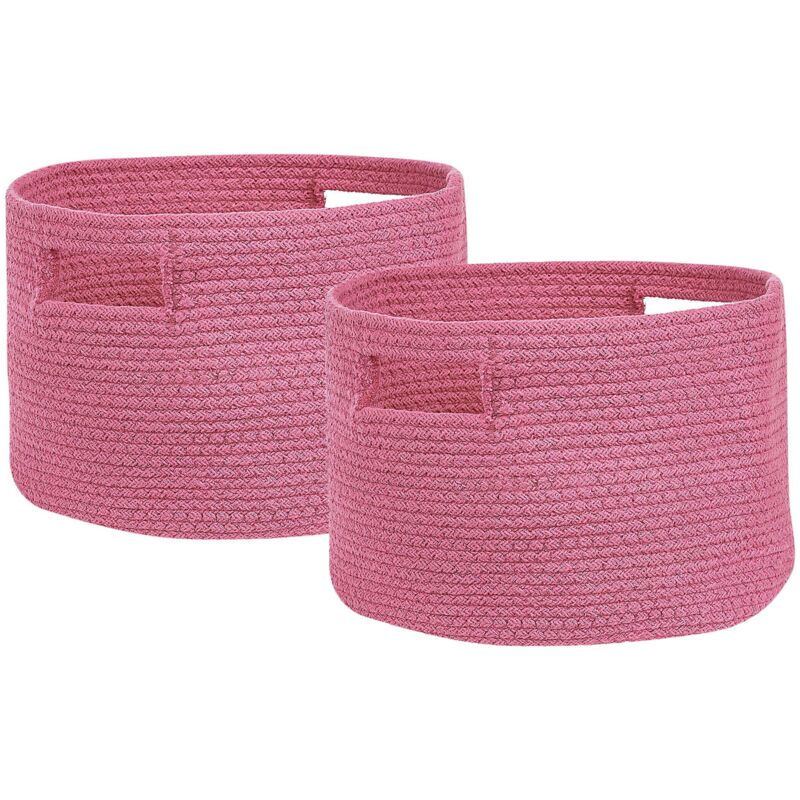 foto del prodotto set di 2 cesti in cotone intrecciato rosa chinot
