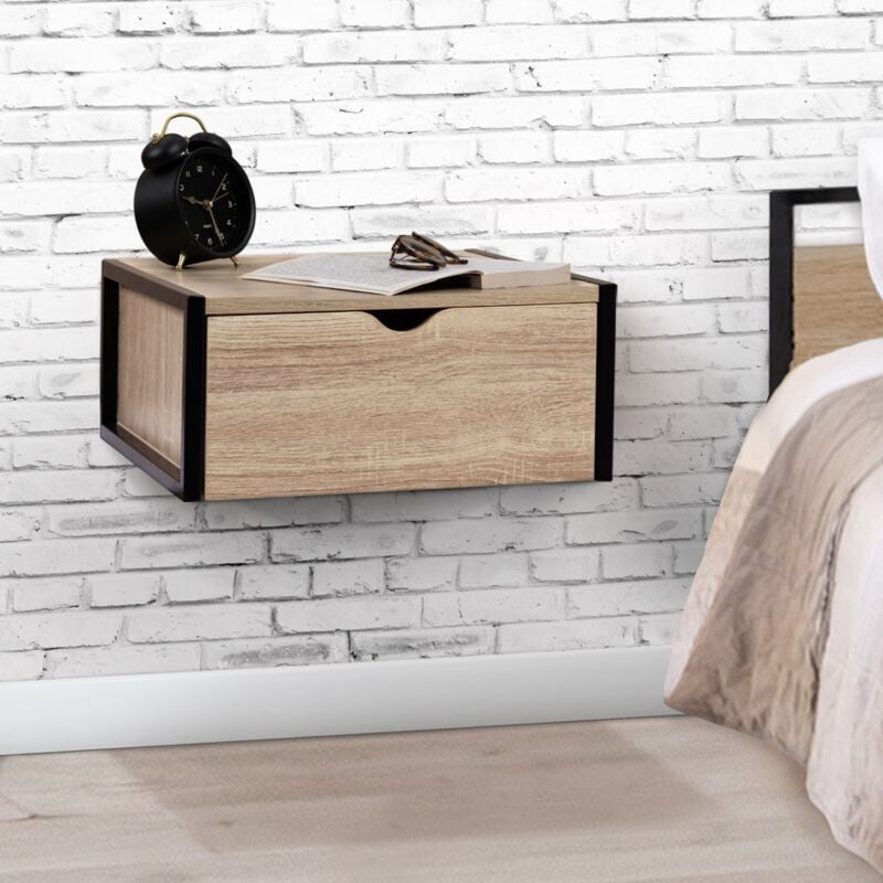 foto del prodotto set di 2 comodini appeso design industriale detroit