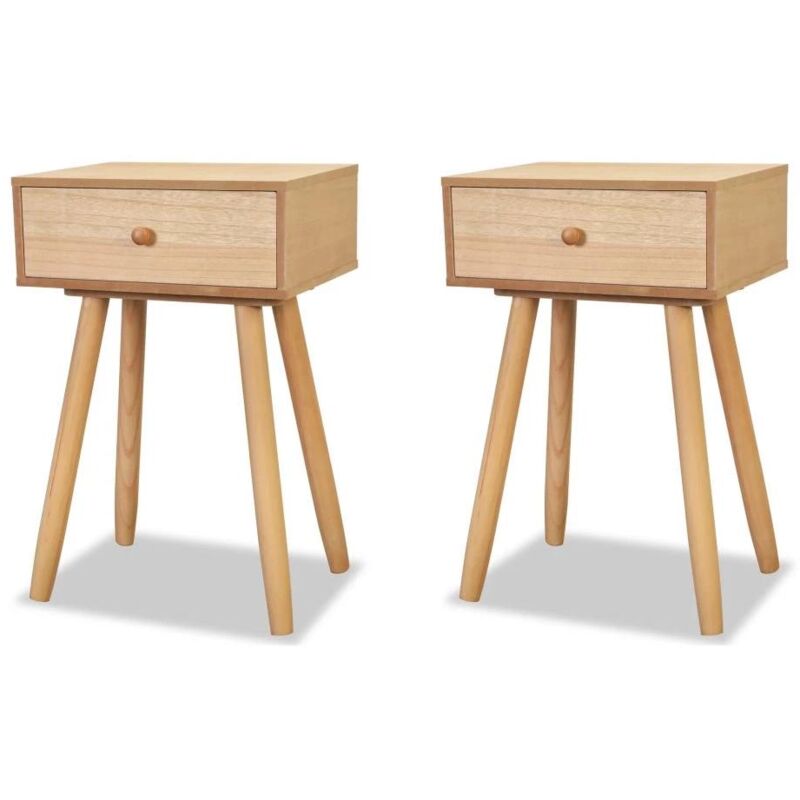 foto del prodotto set di 2 comodini, cassettiera, armadio, mobili per camera da letto, legno di pino massiccio, 40 x 30 x 61 cm, marrone