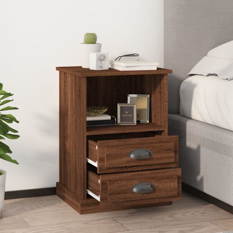 foto del prodotto set di 2 comodini da camera da letto,tavolini rovere marrone 43x36x60 cm mn10670 marrone