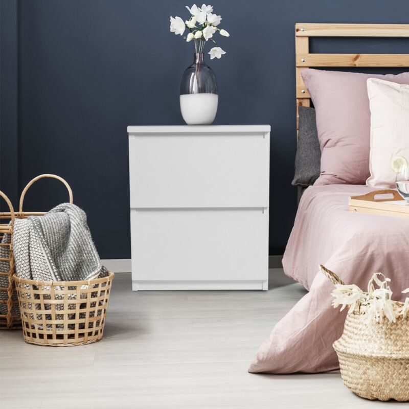 foto del prodotto set di 2 comodini in legno bianco tomi