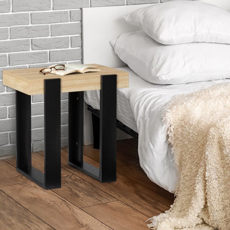foto del prodotto set di 2 comodini phoenix, legno e nero