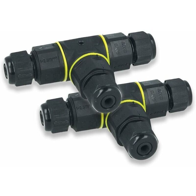 foto del prodotto set di 2 connettori a t impermeabili, ip68, sezione massima 2,5 mm classe energetica a 