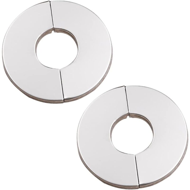 foto del prodotto set di 2 coprirubinetti in acciaio inox cromato con foro da 51 mm sollbry