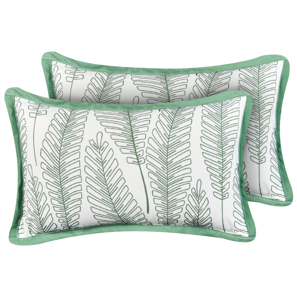 foto del prodotto set di 2 cuscini da esterno con motivo a foglie verde 30 x 50 cm accessori da giardino