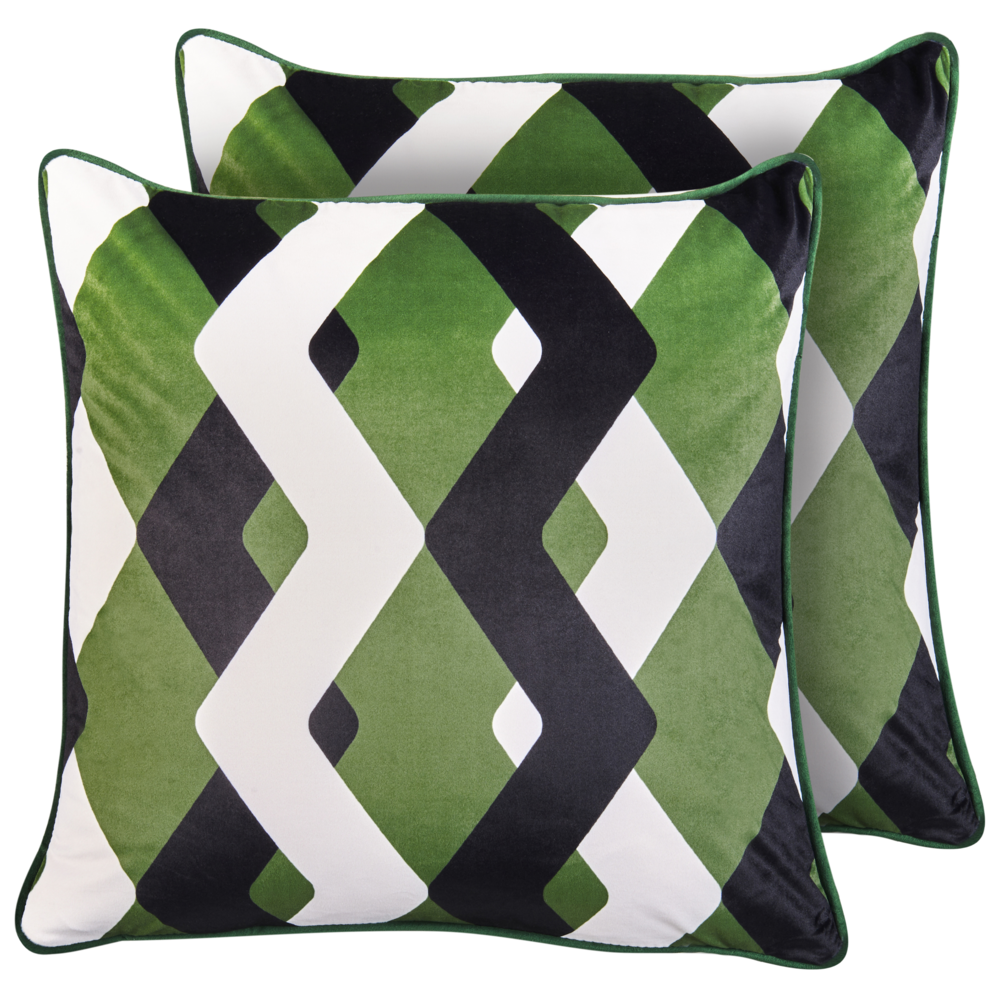 foto del prodotto set di 2 cuscini da esterno con motivo geometrico multicolore 45 x 45 cm accessori da giardino