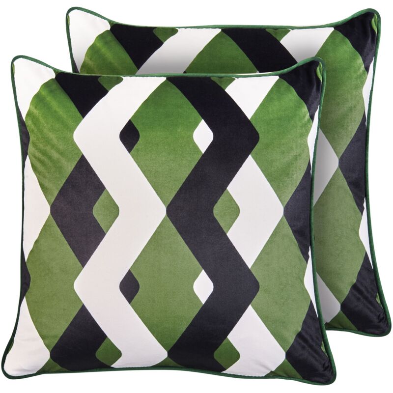 foto del prodotto set di 2 cuscini da esterno con motivo geometrico multicolore 45 x 45 cm sway