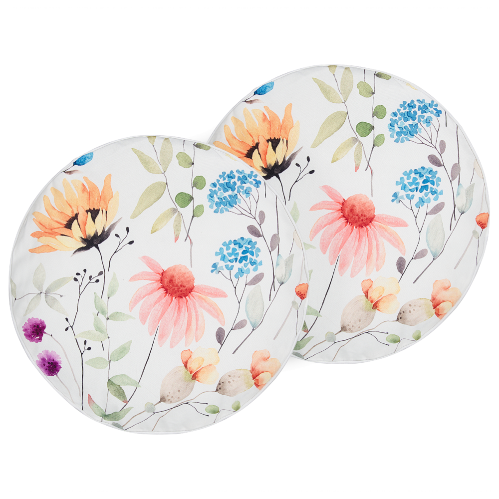foto del prodotto set di 2 cuscini da giardino per esterni tessuto di poliestere multicolore con motivo floreale 40 cm esterno giardino