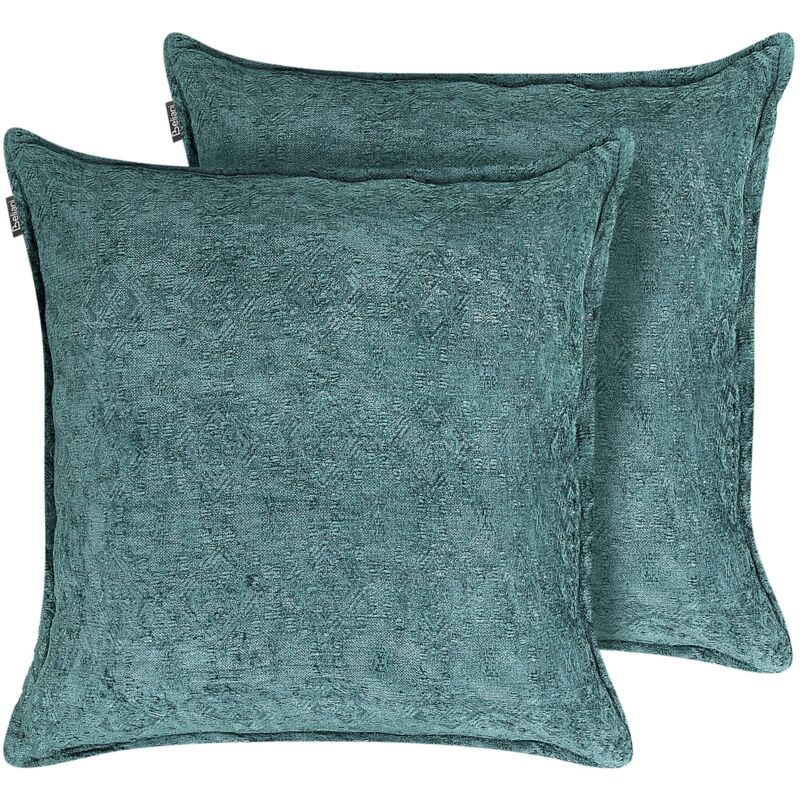foto del prodotto set di 2 cuscini decorativi quadrati blu 50 x 50 cm verpis