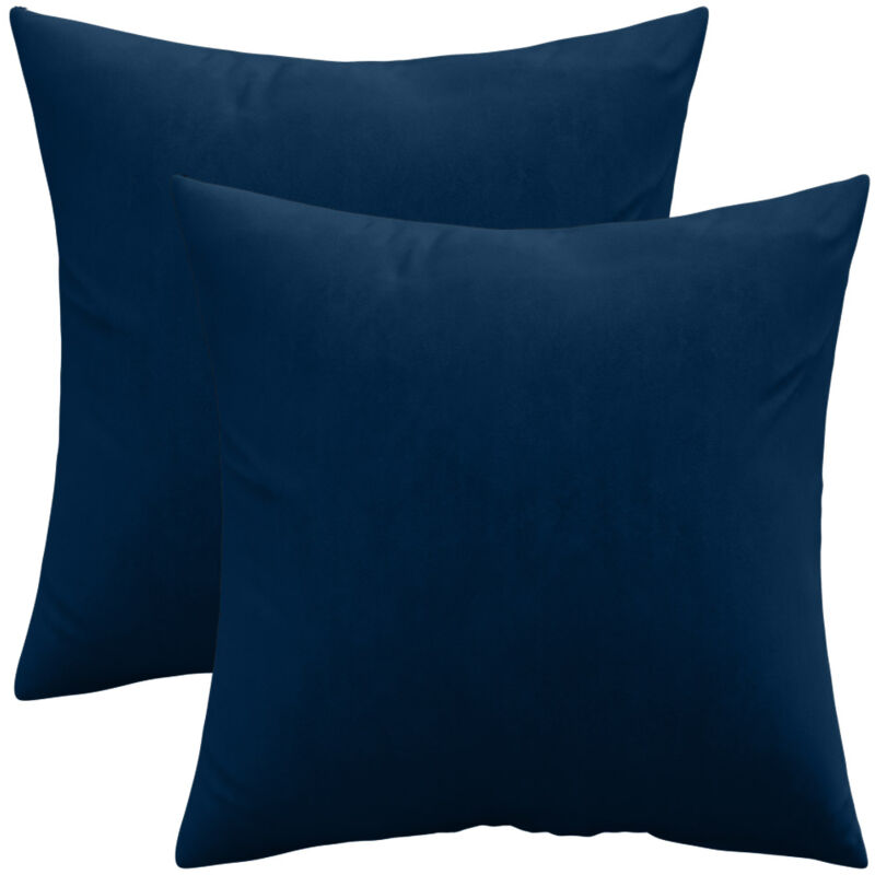 foto del prodotto set di 2 cuscini in velluto copertura e imbottitura mesmal blu scuro