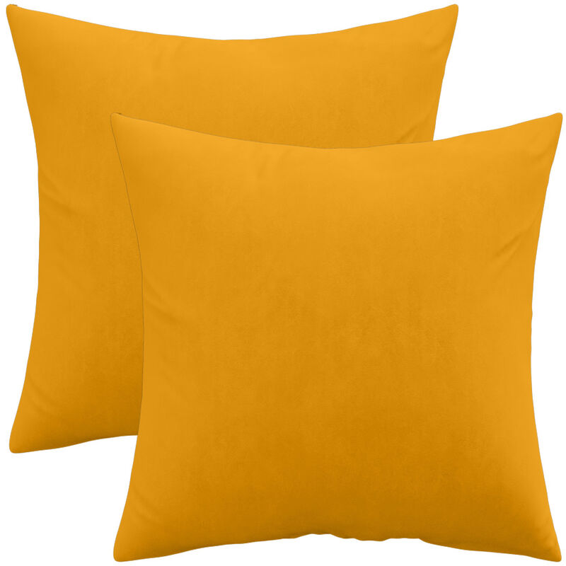 foto del prodotto set di 2 cuscini in velluto copertura e imbottitura mesmal giallo
