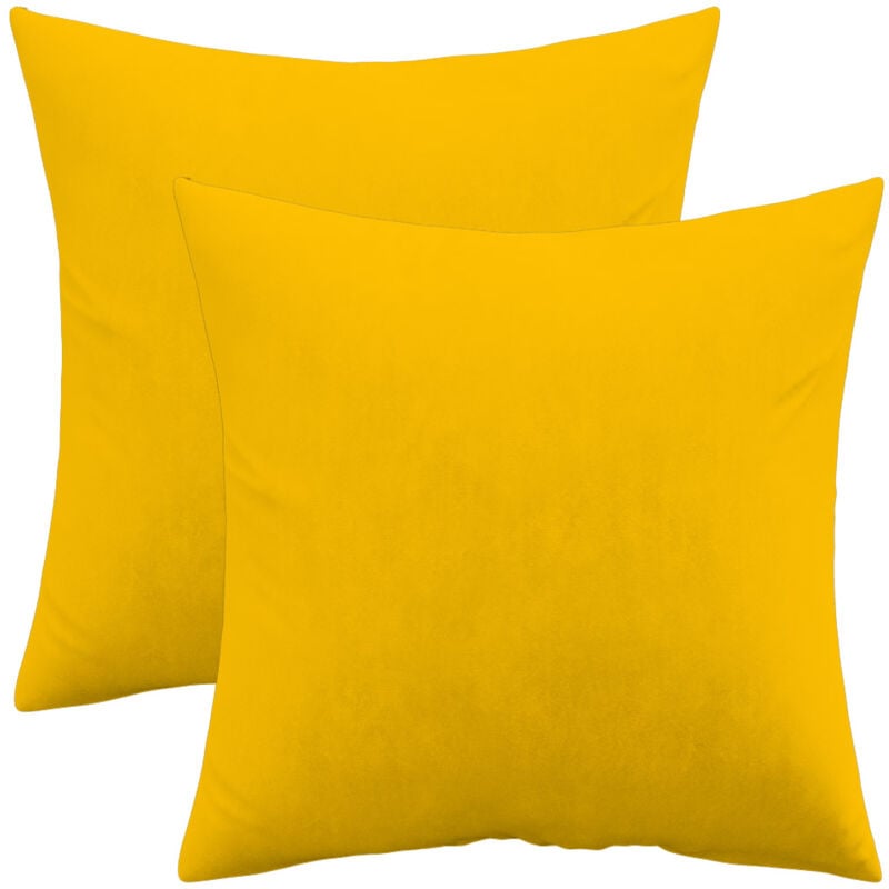 foto del prodotto set di 2 cuscini in velluto copertura e imbottitura mesmal pastel yellow
