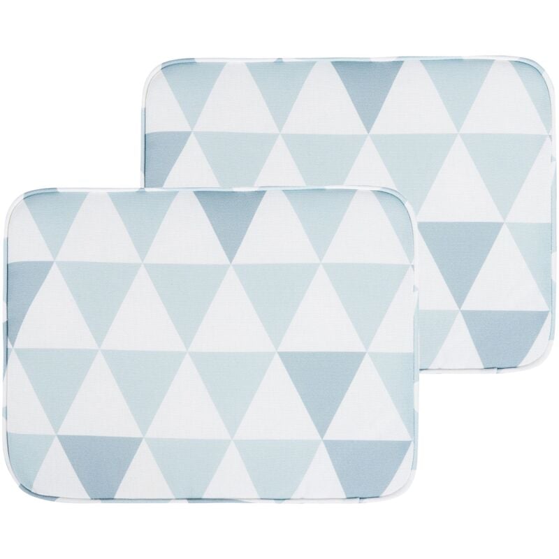 foto del prodotto set di 2 cuscini motivo geometrico blue e bianco per sedie da giardino fiji