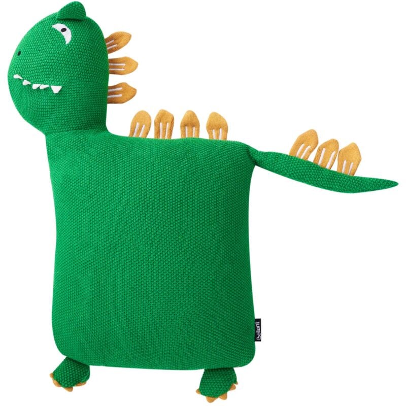 foto del prodotto set di 2 cuscini per bambini a forma di dinosauro cuscino animale in cotone morbido verde dinos