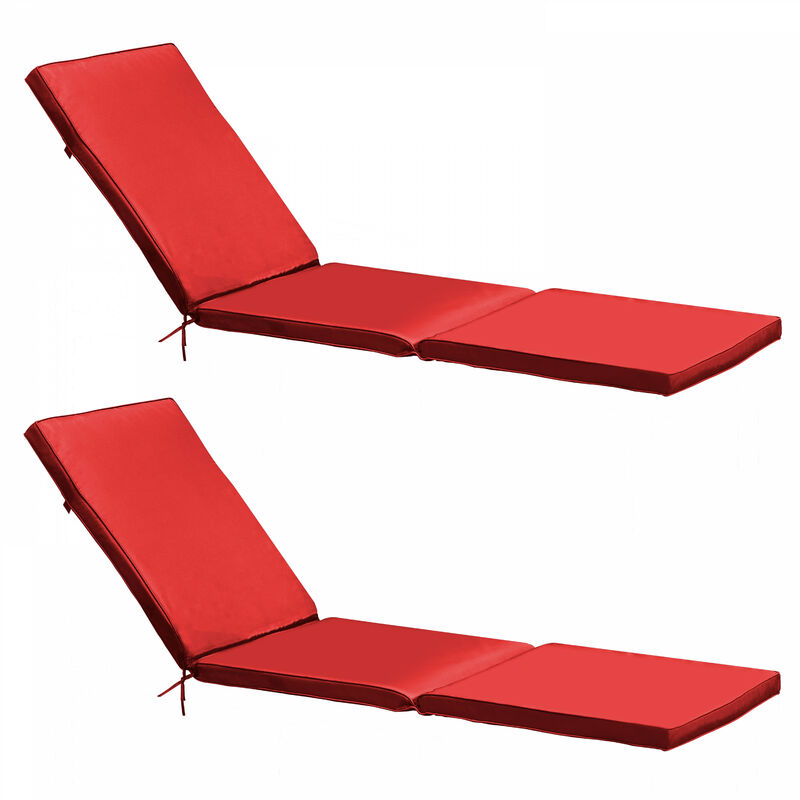 foto del prodotto set di 2 cuscini per lettini da sole rosso 186 x 53 x 5 cm