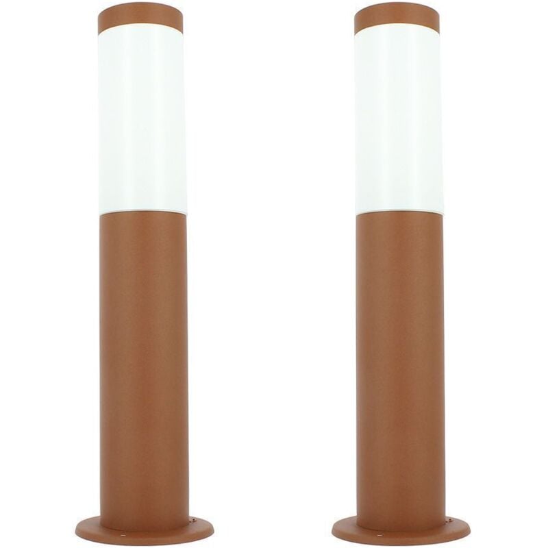 foto del prodotto set di 2 dissuasori per esterni marrone antico valente altezza 45 cm