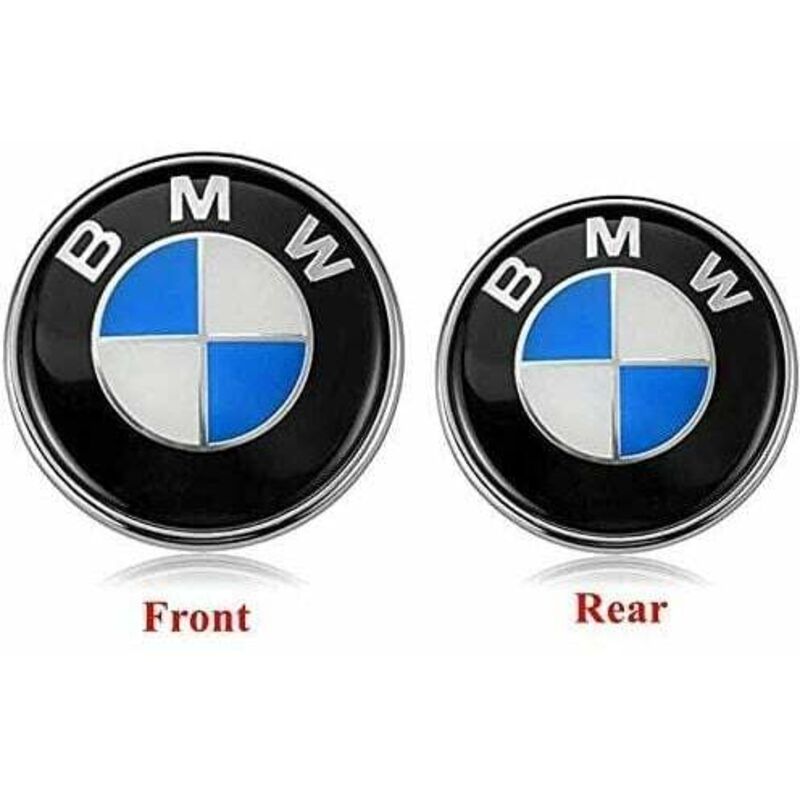 foto del prodotto set di 2 emblemi di ricambio per cofano e bagagliaio bmw 82 mm 74 mm per tutte le bmw e30 e36 e46 e34 e39 e60 e65 e38 x3 x5 x6 3 4 5 6 7 8 82 mm 