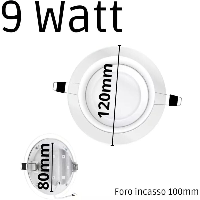 foto del prodotto set di 2 faretti a incasso led dimmerabili 6w 9w 18w 24w, bordo in vetro, montaggio soffitto per arredi moderni 9w maka