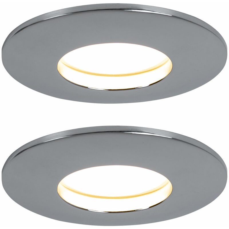 foto del prodotto set di 2 faretti da incasso a led, faretti a soffitto, faretti, soggiorno, bagno, lampade cromate