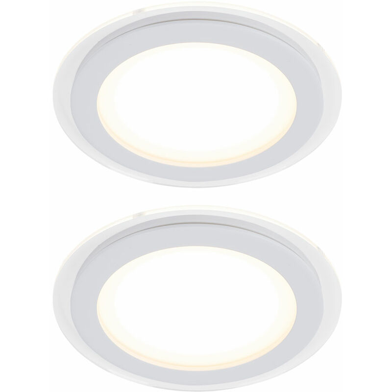 foto del prodotto set di 2 faretti led di design da incasso 7,5 w spot da parete a soffitto bianco paulmann 927.05