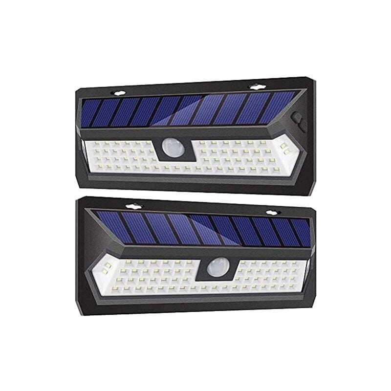 foto del prodotto set di 2 faretti solari a led con 3 modalit di illuminazione, impermeabili ip65 