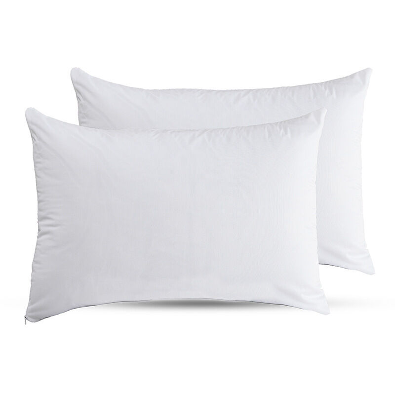 foto del prodotto set di 2 federe 50x70 - federa morbida e spazzolata, effetto pelle di pesca - bianco - sollbry