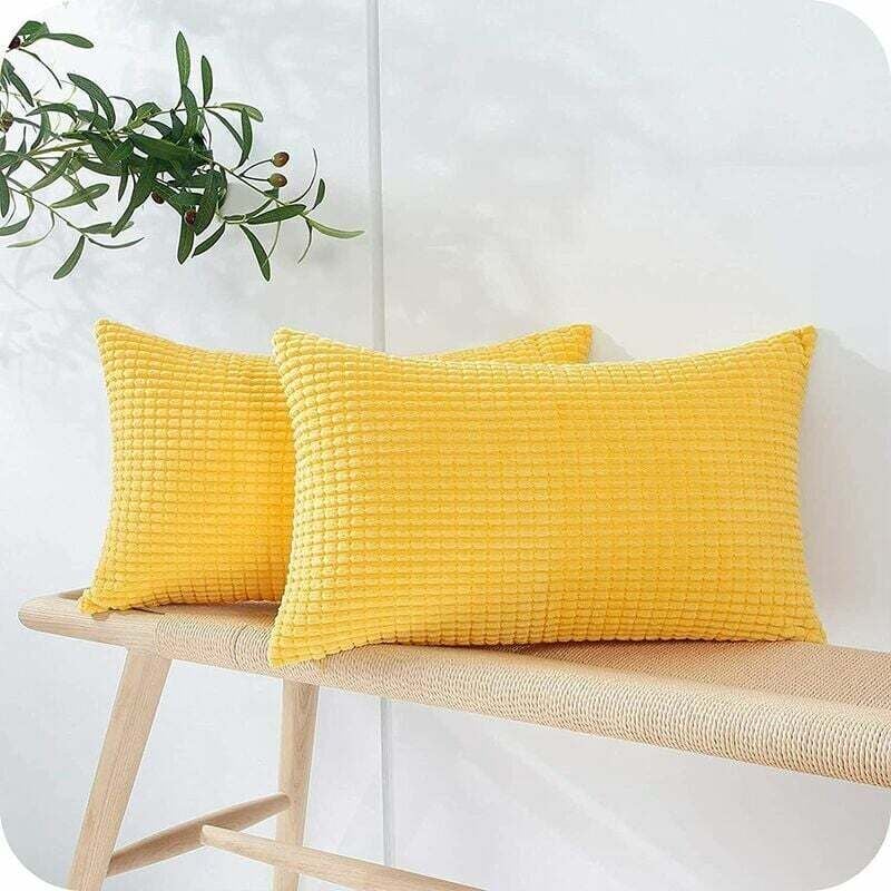 foto del prodotto set di 2 federe per cuscini decorativi per camera da letto copridivano in morbido velluto quadrato in tinta unita con palloncini moderni per