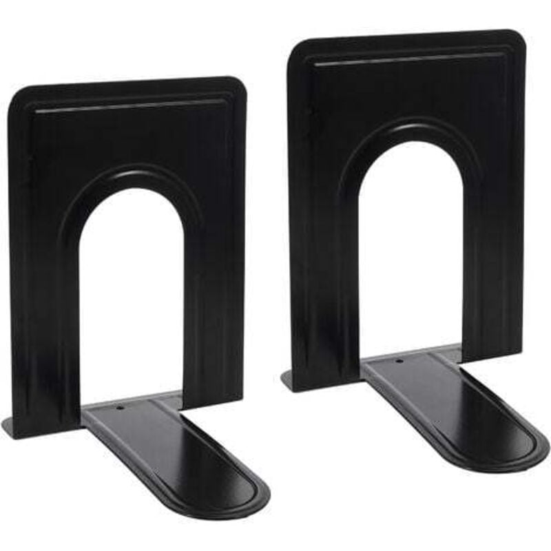 foto del prodotto set di 2 fermalibri, fermalibri per libri pesanti, fermalibri in metallo nero lablanc
