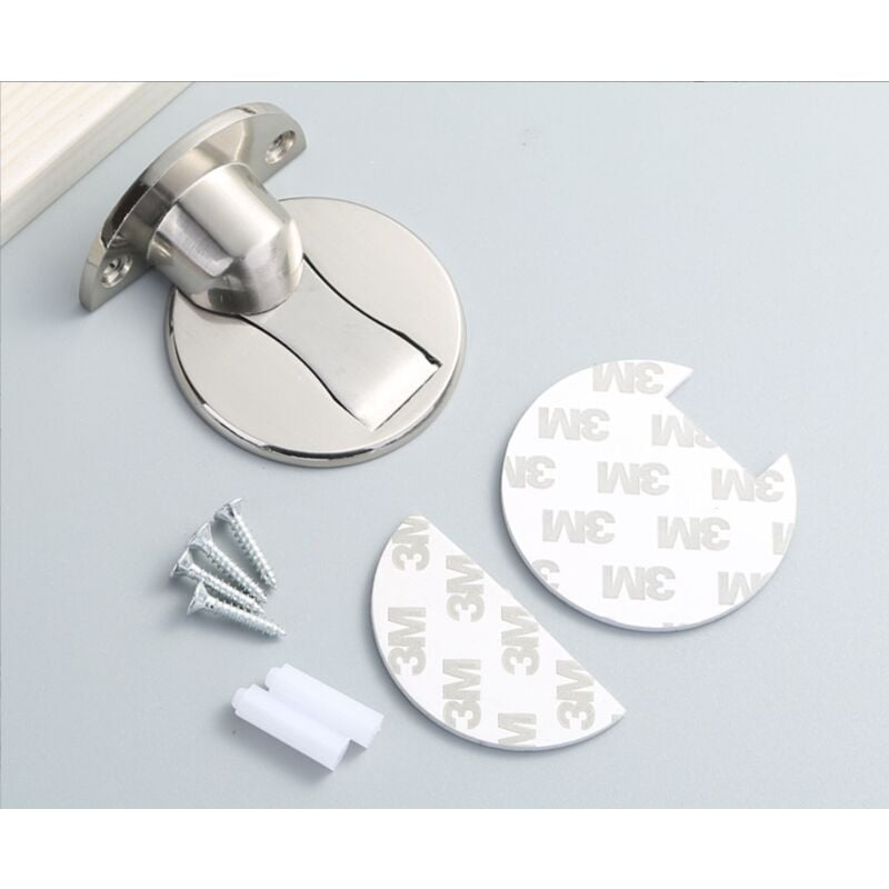 foto del prodotto set di 2 fermaporta magnetici fermaporta magnetico spazzolato invisibile e durevole non richiede foratura sollbry