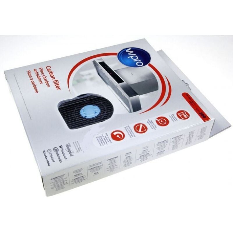 foto del prodotto set di 2 filtri a carbone wpro tipo 200 18 x 20 x 4,8 cm per ikea hood bauknecht whirlpool hotpoint