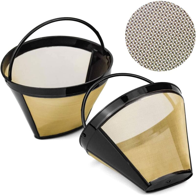 foto del prodotto set di 2 filtri caff permanenti 8 12 tazze in acciaio inossidabile filtro caff lavabile riutilizzabile filtro caff permanente rapanda
