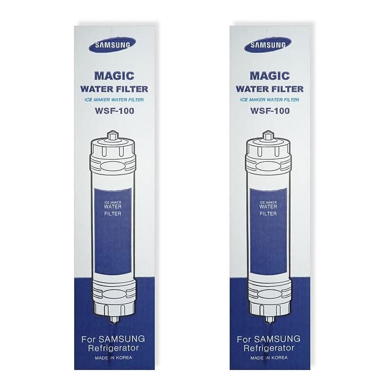 foto del prodotto set di 2 filtri d acqua originali wsf 100 per il frigorifero americano samsung