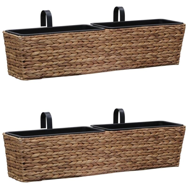 foto del prodotto set di 2 fioriere in giacinto d acqua 39 cm marrone