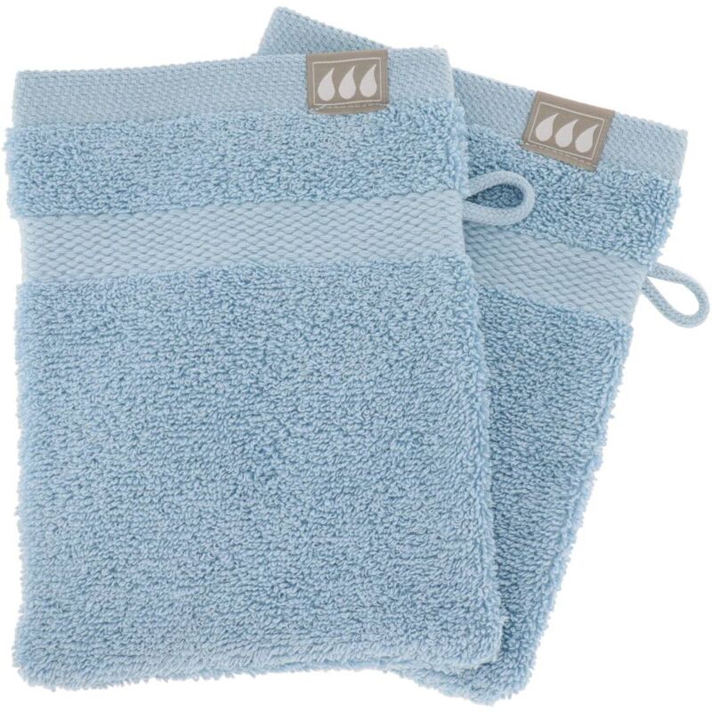 foto del prodotto set di 2 flanelle 15x21 cm 100 cotone azzurro tendance