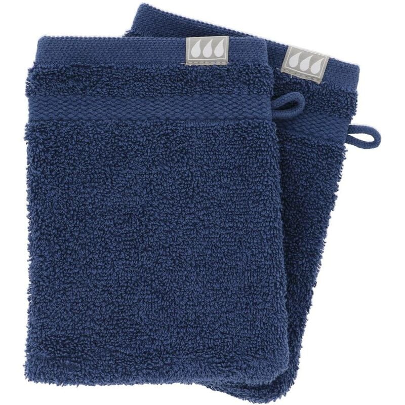 foto del prodotto set di 2 flanelle 15x21 cm 100 cotone blu navy tendance