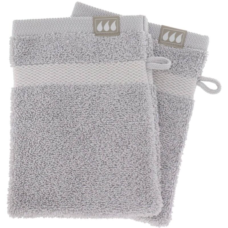 foto del prodotto set di 2 flanelle 15x21 cm 100 cotone grigio chiaro tendance