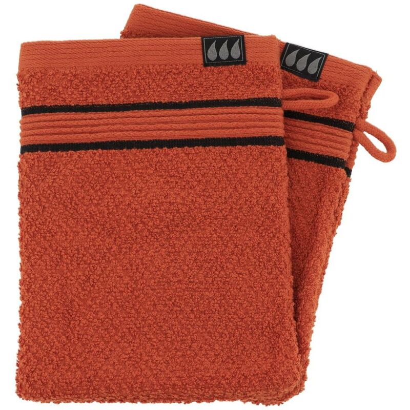 foto del prodotto set di 2 flanelle 15x21 cm 100 cotone terra di siena nera tendance
