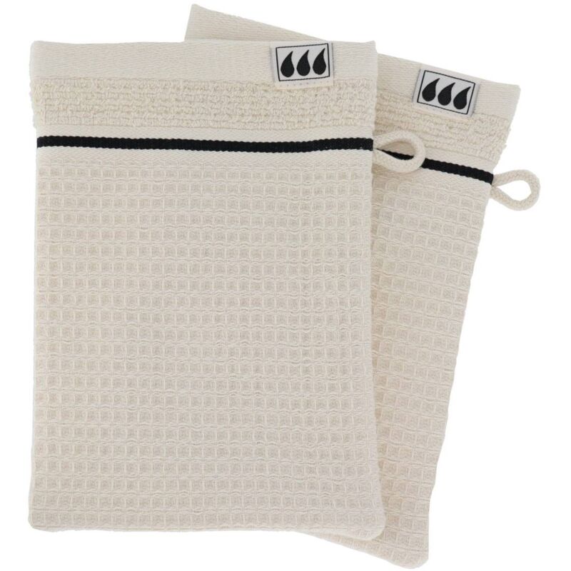 foto del prodotto set di 2 flanelle 15x21cm 100 cotone a nido d ape beige tendance