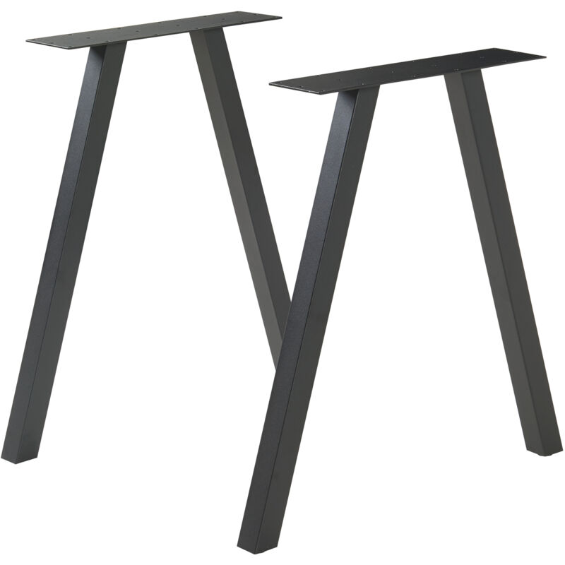 foto del prodotto set di 2 gambe heustreu per mobili fai da te altezza 72 cm acciaio nero en.casa 