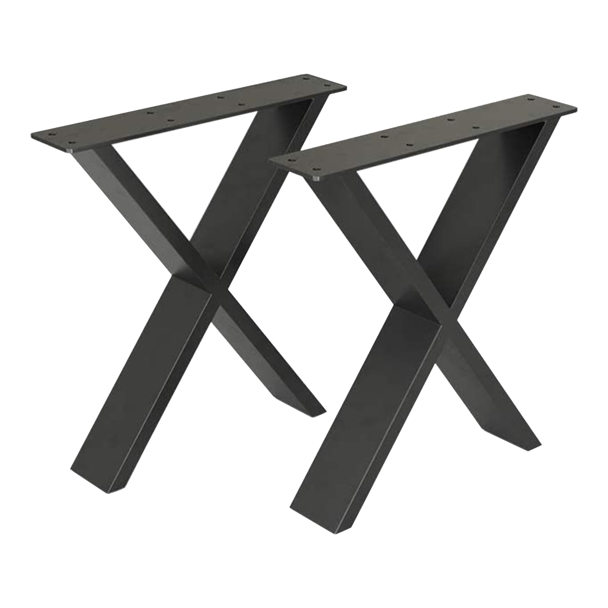 foto del prodotto set di 2 gambe in acciaio 39 maribo 39 per mobili fai da te altezz 42 cm forma di x nero opaco en.casa 