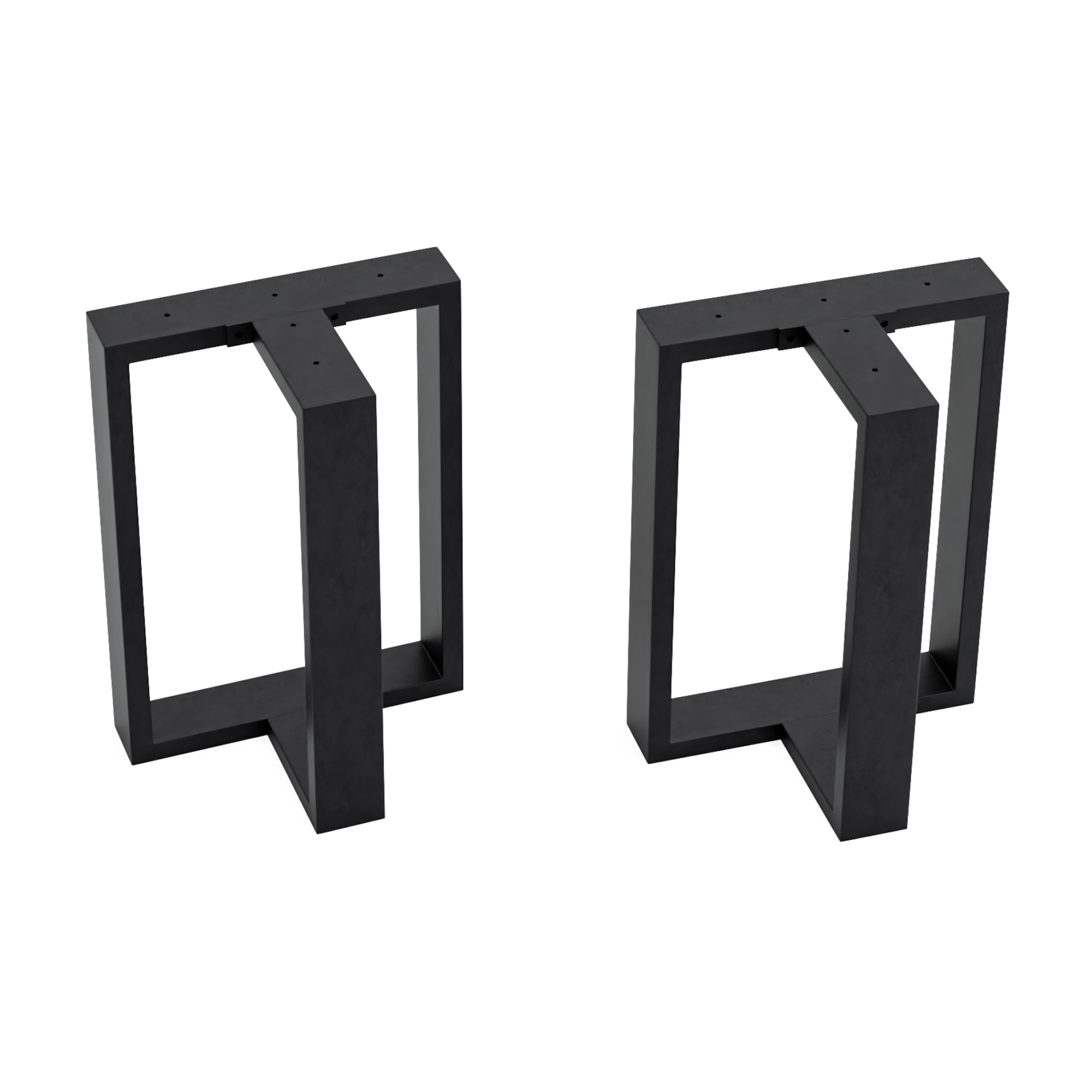 foto del prodotto set di 2 gambe in acciaio ashby per mobili fai da te altezza 42 cm nero en.casa 